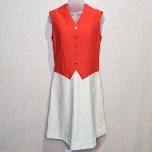 Vintage 70s Mod Geometric Color Block Gogo Mini Shift Dress Size M